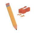 Sharpened pencil. pencil and sharpener. school supplies. office. Royalty Free Stock Photo